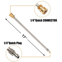 5X Tige D'Extension de Nettoyeur Haute Pression 15.75 Pouces en Acier Inoxydable 1/4 Pouces Buse de Laveuse Électrique à Connexion Rapide