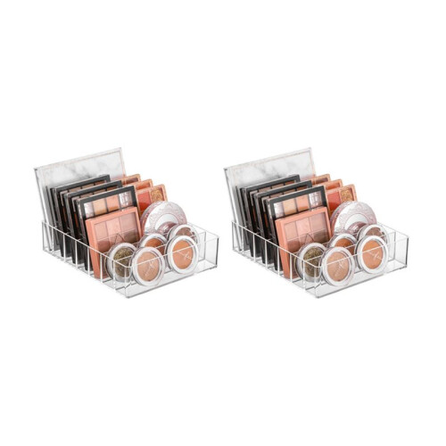 2X Makeup Organizer, Compact Makeup Palette Organize, 7 Sections Cosmetics Storage Box for Bathroom Countertops,Vanities 1