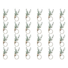 Servetringen Set van 24 Rustieke Eucalyptus Houten Servetringen Boho Blad Hout Kraal Boerderij Servetring Houder