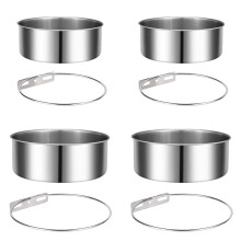 Paquet de 4 Gamelles pour Chien, Gamelle de Nourriture et D'Eau pour Chien en Acier Inoxydable, Gamelles Suspendues pour Chenil en Cage,