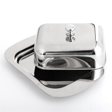 3X BoîTe à Beurre Luxueuse en Acier Inoxydable Contenant un Plateau de Stockage de Serveur de Fromage Brillant avec Couvercle Facile à Tenir