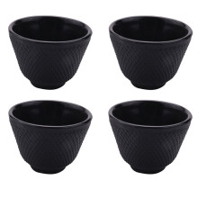 4X Cast Iron Tea Cups Drinkware Chinese Handmade Kung Fu Coffee Tools Health Care Polka Dot Iron Cup