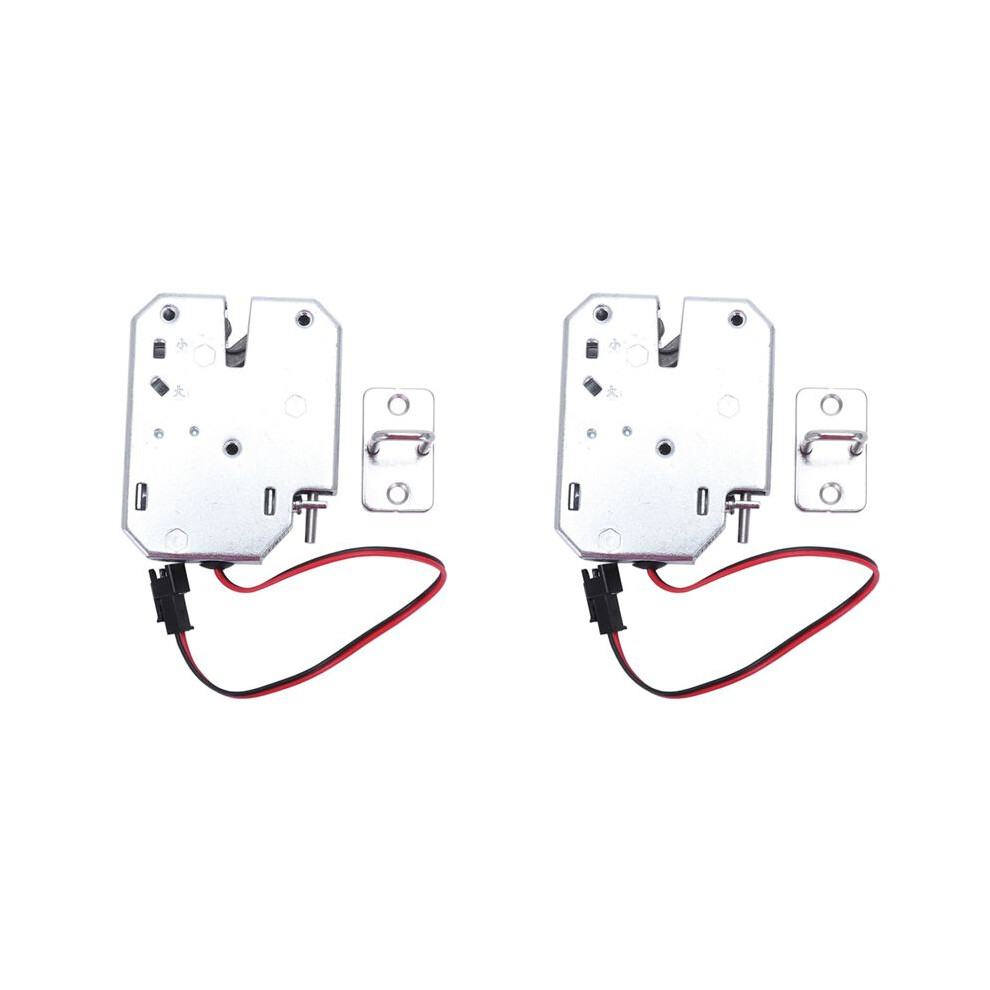 2X Electric Control Lock 12V 2A Electromagnetic Door Lock Cabinet Drawer Lockers Carbon Steel Silver Padlock 6031070623787