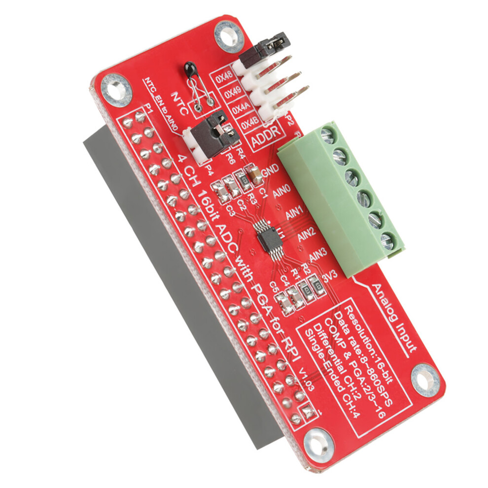 16ÂBit Adc Analog Digital Converter Module For Raspberry Pi 3/2/B+ Australia 9311392920687