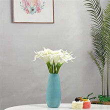 40 Pcs Artificial White Calla Lily Flowers with Soft Latex Materials for Home & Kitchen Decoration
