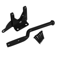 4Pcs Self Locking Gate Automatic Heavy Force Lever Fence Gate Lock for Wood Fence Gate Door Latches Steel Black