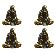 4X Retro Ottone Dharma Buddha Statua Bodhidharma Maestro Figurine Decorazione Scrivania Artigianato Regali Miniature