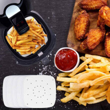 300Pcs Air Fryer Parchment Paper Perforated Unbleached Square Air Fryer Liners Steaming Parchment Liner