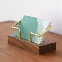 3X Walnut Brass Business Card Holder Wooden Business Card Holder Metal Business Card Rack Solid Wood Card Note Box