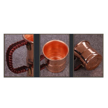 2X Handgemaakte Puur Koperen Biermelkmok Weave Handvat Verdikte Moskou Water Mule 400ML Ontbijtbeker Drinkgerei Servies