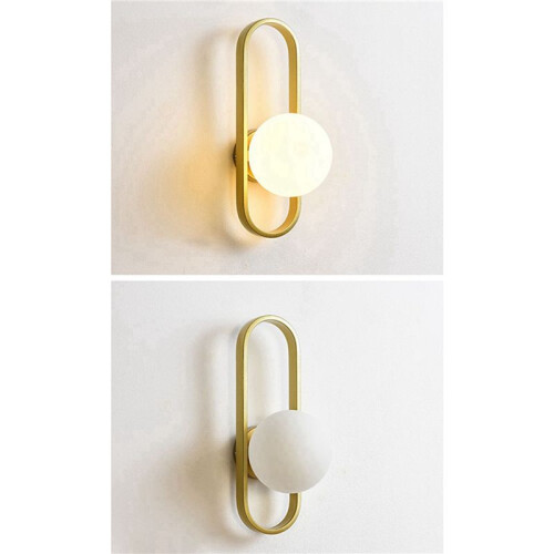 2X Wall Lamp Bedside Lamp Modern Background Wall Lamp Medieval Globe Wall Lamp Gold (Without Light) 2