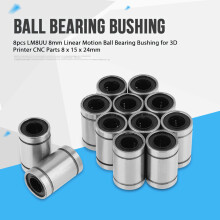 8mm Linear Ball Bearings 12pcs LM8UU for 3D Printer CNC Parts 8 x 15 x 24mm