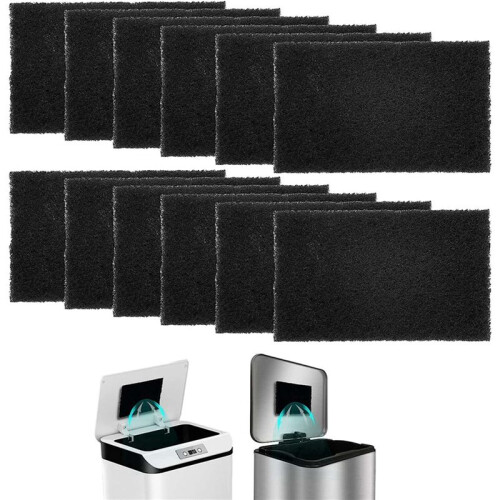 24Pack Trash Can Absorbing Filters, Activated Charcoal Purifying Deodorizer for Trash Cans, Compost Buckets-Rectangle 1