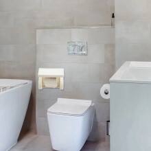 2X Waterproof Toilet Paper Holder Tissue Roll Stand Box with Shelf Rack Bathroom