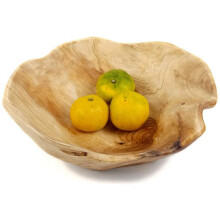 2X Holz Obst Salat Servier Schale Hand Geschnitzte Wurzel Schalen Kreatives Wohnzimmer Echtholz Süßigkeiten Schüssel 20-24cm