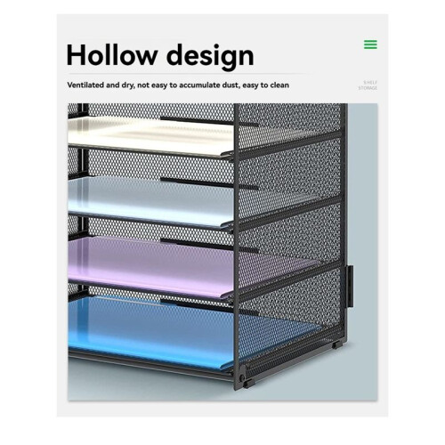 Tray Document Shelf Handles Mesh Desk File Shelf Desktop Metal Document Shelf Office Document Shelf Home Document Shelf 2