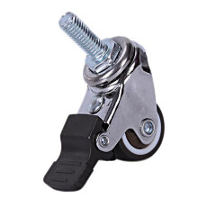 8Pcs Small Casters 1Inch M8X15mm Tpe Silent Wheels with Brake Universal Casters Wheel for Furniture Bookcase Drawer