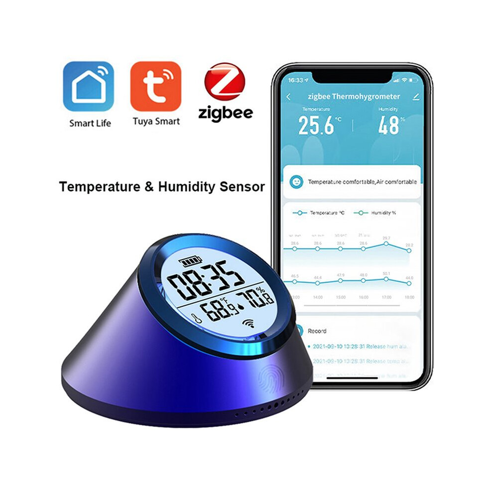 2X Tuya Zigbee Temperature Humidity Sensor Clock Indoor Thermometer With Lcd Display For Home Life-A 6032653620216