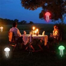 Lâmpada LED Jellyfish RGB Gradiente Jelly Fish Light Lamp Controle de Voz Jellyfish Light Lâmpada de Mesa Recarregável para Quartos