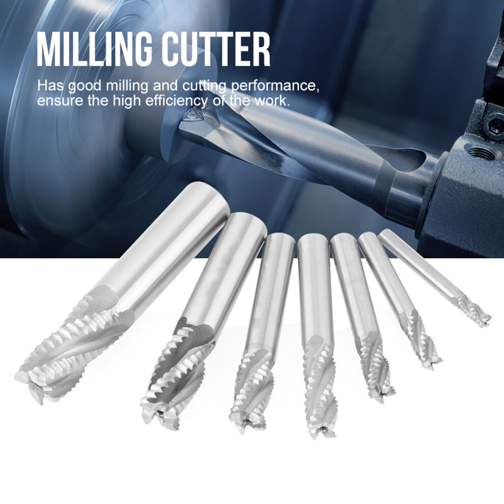 7pc 4 Flute HSS End Mill Bits 6mm to 20mm