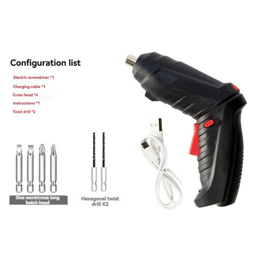 3.6V Wireless Screwdriver Kit Rechargeable Lithium Electric Hand Drill Rotatable Multi-Function Power Tools Set 2 2