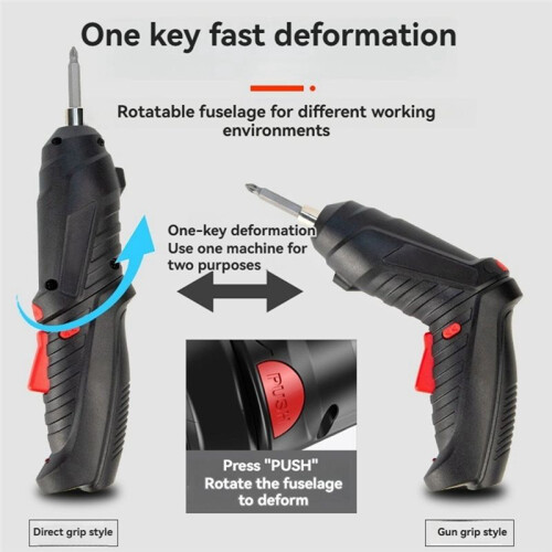 3.6V Wireless Screwdriver Kit Rechargeable Lithium Electric Hand Drill Rotatable Multi-Function Power Tools Set 2 2