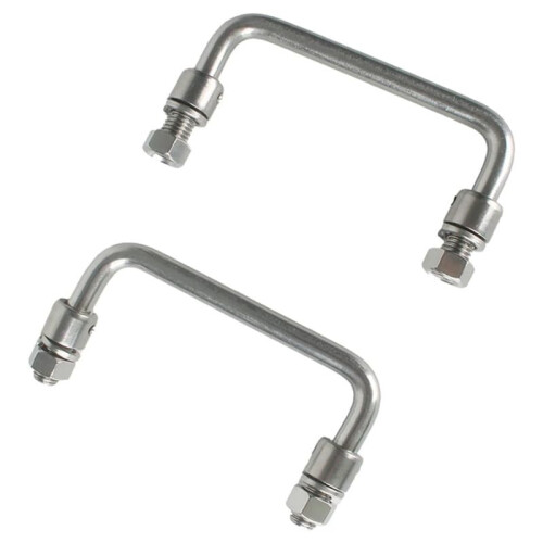 304 Stainless Steel Folding Handle 90 Degree Folding Pull Handle,Cabinet Handle Toolbox Handle,2 Pack Hole Center 5.31in