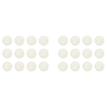 Round Paper Fiber Woven Place Mats Decorative Braided Natural Mat Holidays Parties Decor 15 Inch Set of 24 (White)