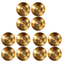 12PCS Stainless Steel Round Small Dish Golden Sauce Seasoning Dish Home Restaurant Kitchen Soy Sauce Dish