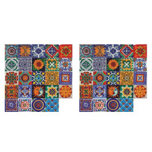 96PCS Self Adhesive Mosaic Brick Tile 3D Sticker Kitchen Bathroom Wall Stickers -10X10cm