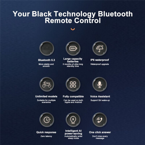 Handlebar Remote Control for Motorcycle Helmet Headset Earphone IP6  5.3 Wireless Phone Controller