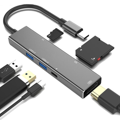 Type C USB C To  Type-C  TF Card Reader Converter USB 3.0 2.0 Hub Adapter Cable for   S9  P30 2