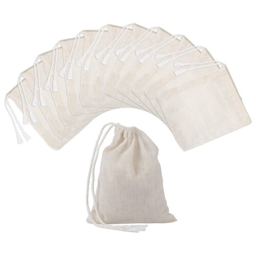 Sacos de AlgodãO com CordãO de 300 Peças, Sacos de Musselina, Sacos de Chá (4 X 3 Polegadas) 1