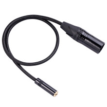 XLR 3-Pins Mannelijke Stekker Naar 3,5 mm TRS 1/8 Inch Vrouwelijke Stereo Audio-Adapter Microfoon Verlengkabel Draad, 1 Voet / 0,3 M