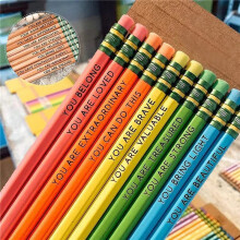 Affirmation Pencil Set 2023 New Inspirational Pencils with Motivational Sayings Wooden Motivational Pencils As Shown