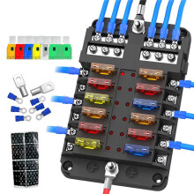 New 12 Way Automotive Fuse Box Car Modification and Installation Equipment Safe Fuse Integrated Box for Cars and Ships