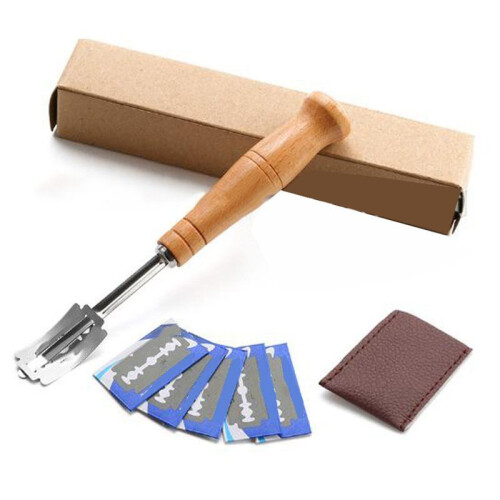 4X Bread Bakers Cutter Slashing Tool Dough Making  Wood Handle Bakeware for Bread Bakeware Kitchen with 5X Blades 1