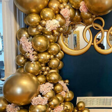 200Pcs Gold Metallic Chrome Latex Balloons, 5Inch Round Helium Balloons for Wedding Graduation Anniversary Baby Shower