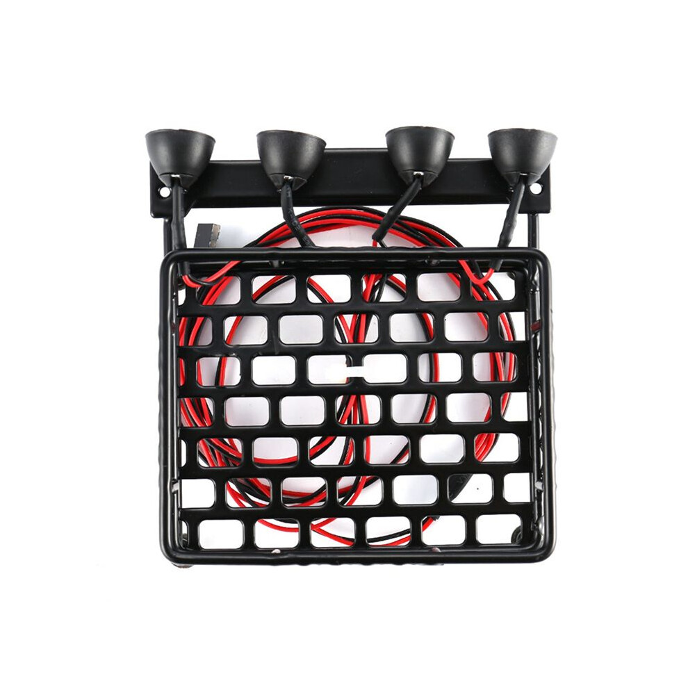 2X Metal 115X107mm Luggage Carrier Roof Rack With Spotlights For Cc01 Cr01 Rc4wd D90 Axial Scx10 1/10 4712439161547