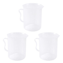 3X Measuring Jug 250ML Graduated Beaker Clear White Plastic Cup