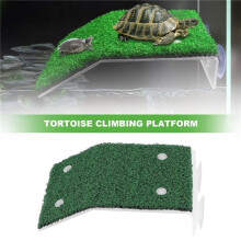 2X Gazon Schildpad Koesterplatform Schildpad Rustend Koesterplatform, Simulatie Gras Schildpadhelling voor Schildpadtank, Reptiel M