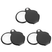3X Folding Fold Away Pocket Magnifying Glass Magnifier Lens 3X Magnification Folding Leather Case Magnifying Glass
