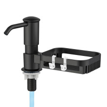 Dispensador de Jabón para Fregadero de Cocina, Bomba Dispensadora de Jabón Incorporada con Soporte para Esponja, Cabezales de Bomba ABS Debajo del