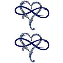 2X Metal Wall Decoration Unique Design-Wall Art Room Decoration Eternal Love Infinite Heart Iron Art Interior Decor-S