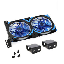A5 Side Blowing Bracket Support DIY Video Card Companion Vertical Heat Dissipation Support 12cm 14cm Cooling Fan(2 Fan)