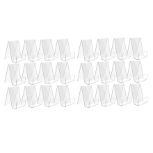 24 Pack Acrylic Book Stand, Clear Book Holder, Small Acrylic Display Stand for Books, Photos, Brochures, Tablets