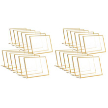 24PCS Gold Frame Acrylic Sign Holder Wedding Table Number Holder Slanted Menu Double Sided Stand, 4X6Inch Horizontal