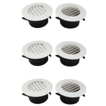 6 Pieces 4 Inch Air Vent Louver, Air Grill Cover with Built-in A Fly Screen for Bathroom Office Home