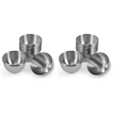 20Er-Pack 3,3-Zoll-SoßEnschalen Aus Edelstahl, Einzelne Untertassen, SchüSsel, Runde GewüRzschalen, Sushi-Dip-SchüSsel, Silber