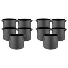 10 Pcs Grow Bags 5 Gallon Plant Grow Bags Multi-Purpose Nonwoven Fabric Pots with Handles,Outdoor Garden Plant Pots